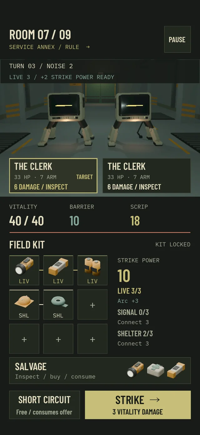 Two Clerks in Service Annex with a connected LIVE circuit
